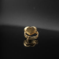 Anillo de corazón de oro auténtico de 14K
