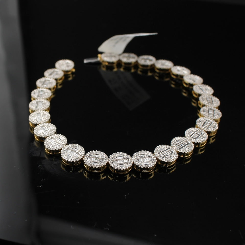 Real 10K Gold Round Diamond Bracelet