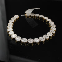 Real 10K Gold Round Diamond Bracelet