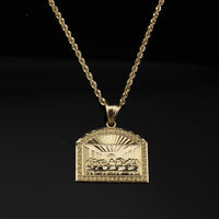 Real 10K Gold Last Supper Pendant & Chain