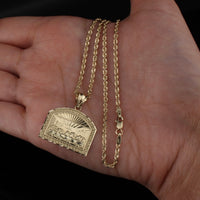 Real 10K Gold Last Supper Pendant & Chain