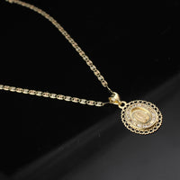 Cadena y dije de la Virgen María de oro de 10 quilates auténtico