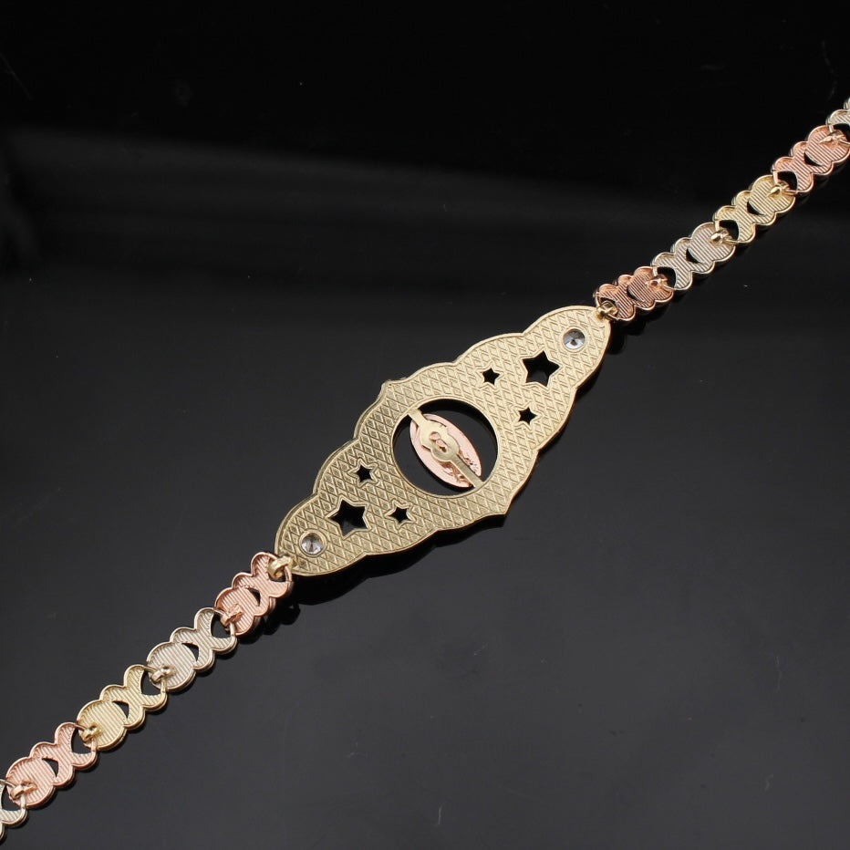 Pulsera de oro de 14K virgen María