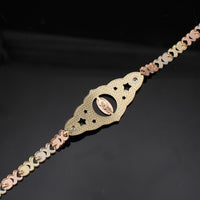 Pulsera de oro de 14K virgen María