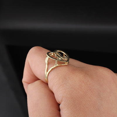 10K Gold Initial A Ring