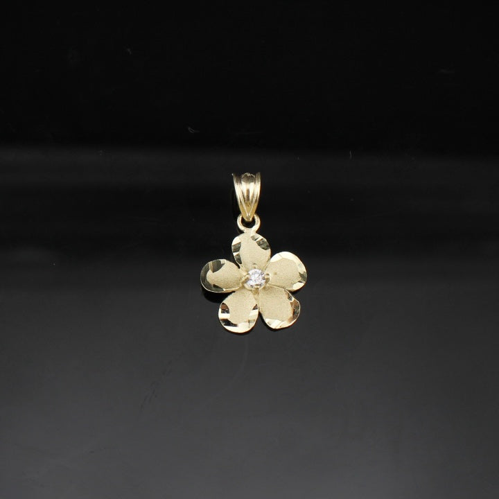 Real 10K Gold Flower Pendant