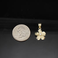 Real 10K Gold Flower Pendant