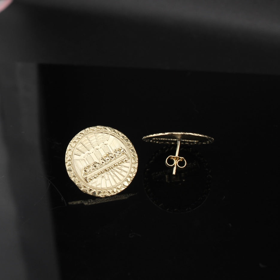 Real 10K Gold Last Supper Earrings