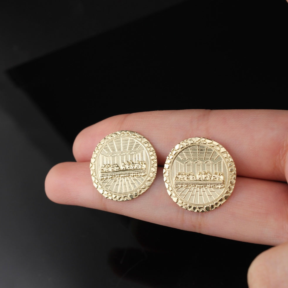 10K Gold Last Supper Earrings
