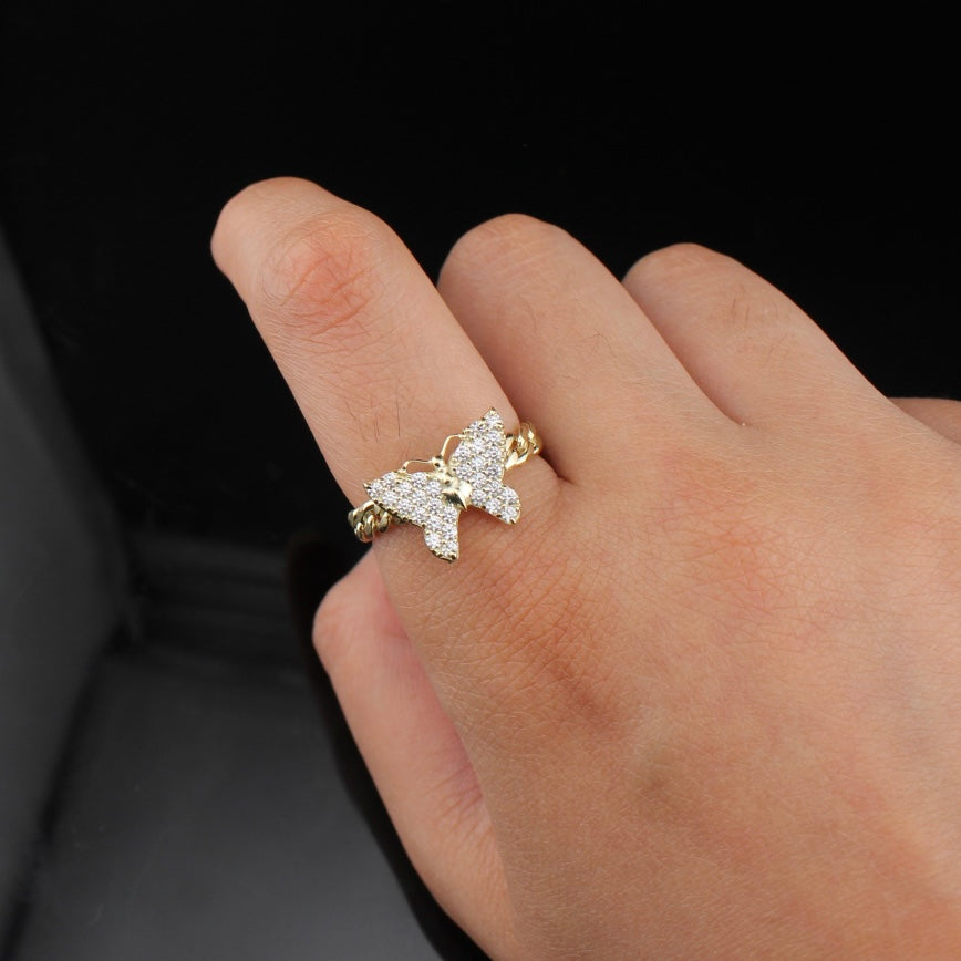 Real 10K Gold Butterfly Ring