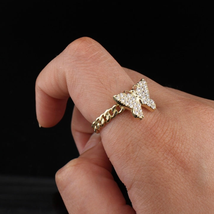 Real 10K Gold Butterfly Ring