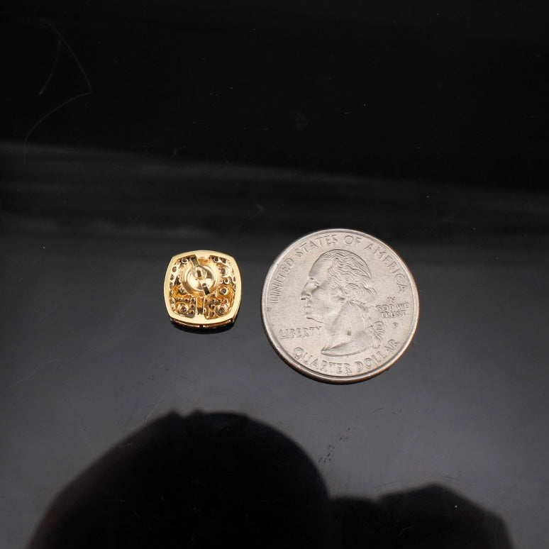 10K Diamond Square Earrings