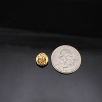 Pendientes redondos de diamante de oro amarillo de 10K auténtico