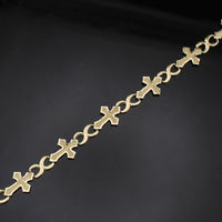Pulsera de cruz de oro de 10K auténtico