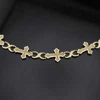 Pulsera de cruz de oro de 10K auténtico