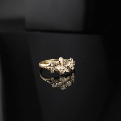 10K Gold Flower Ring Yellow Gold