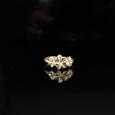 10K Gold Flower Ring Yellow Gold
