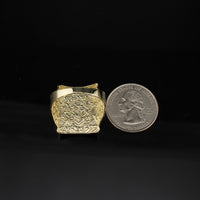 Anillo grande de pepita de oro de 10K auténtico