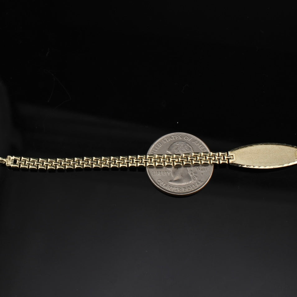 Pulsera de oro de 10K auténtico personalizada