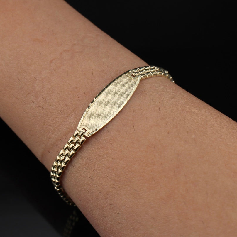 Pulsera de oro de 10K auténtico personalizada