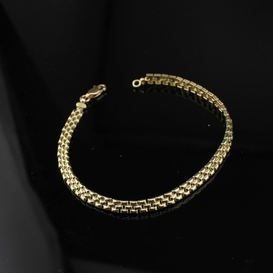 Pulsera Bismarck de oro de 10K auténtico