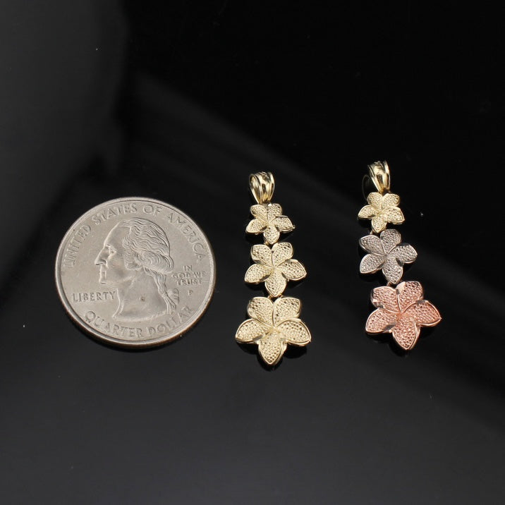 Colgante de flor de oro de 10K real
