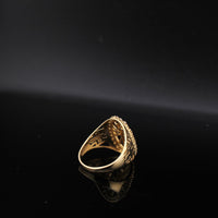 Anillo grande de oro de 10K auténtico con cruz de San Judas