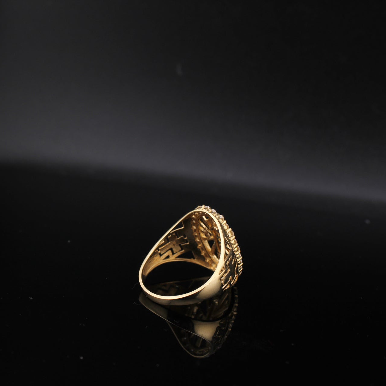 10K Gold Large San Judas Cross Ring