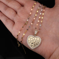 Collar de Corazón con Pepita de Oro de 10K auténtico