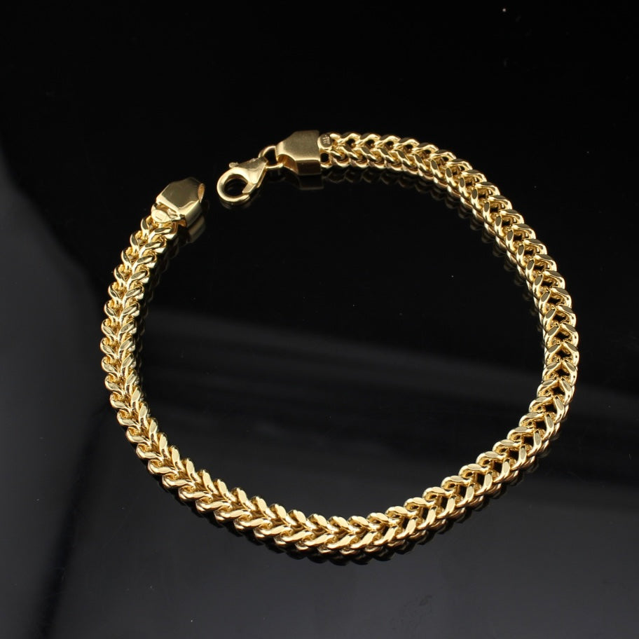 Real 14K Gold Franco Bracelet