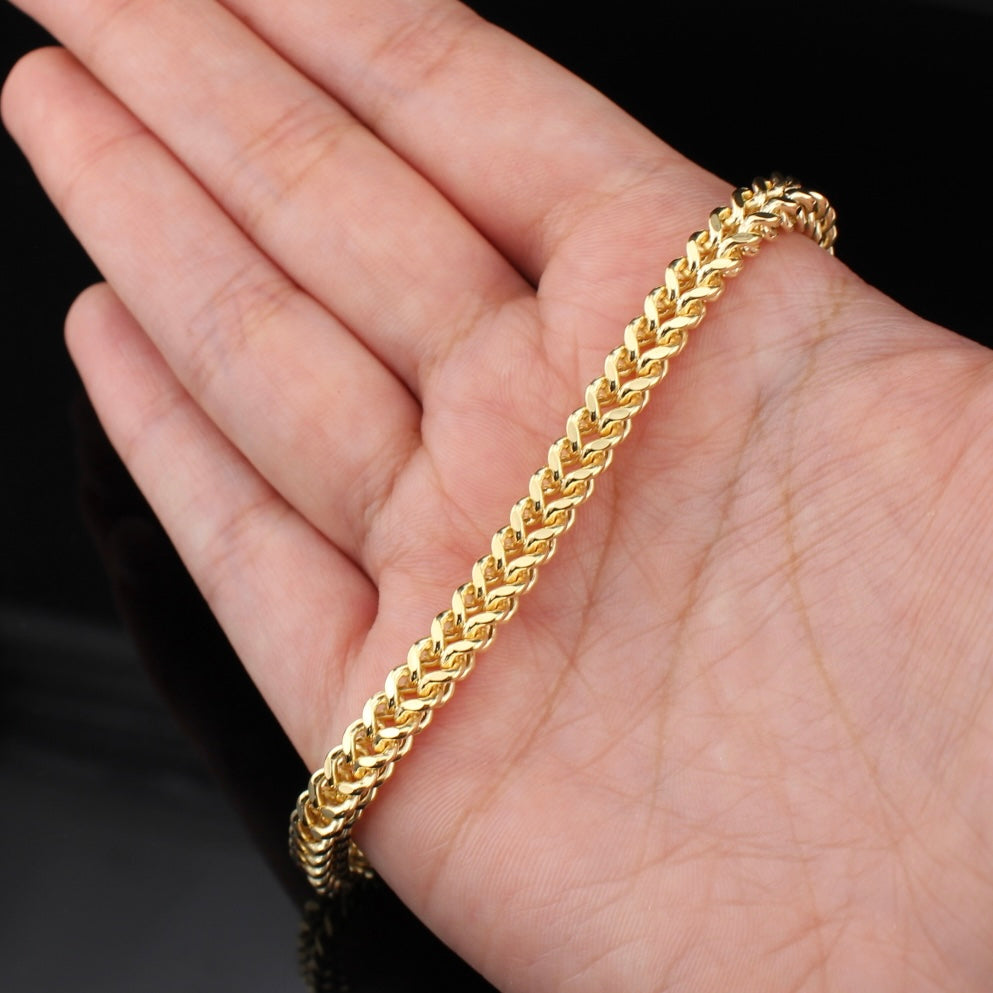 Real 14K Gold Franco Bracelet