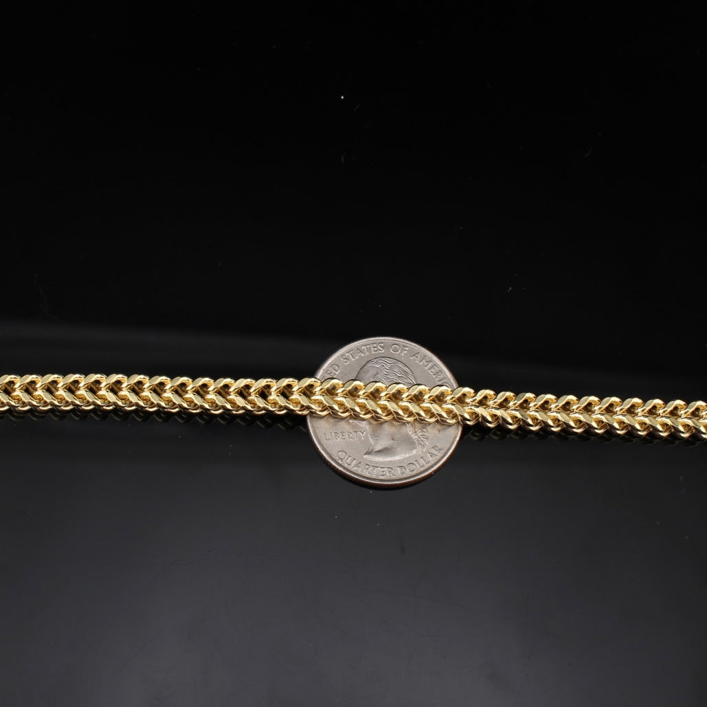 Real 14K Gold Franco Bracelet