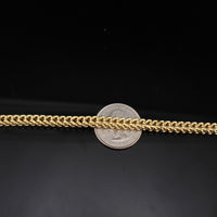 Real 14K Gold Franco Bracelet