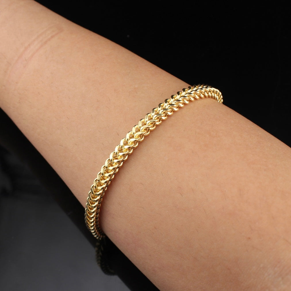 Real 14K Gold Franco Bracelet