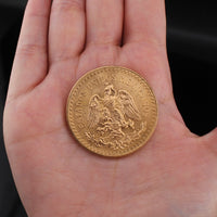 22k Original Centenario 50 Pesos Coin 42g in 14K gold - detail view - ICEbyAK
