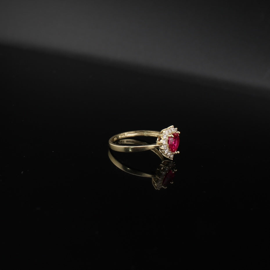 Real 10K Gold Heart Birthstone Ring