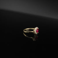 Real 10K Gold Heart Birthstone Ring