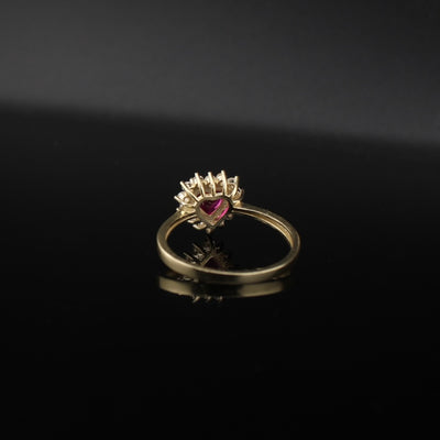 10K Gold Heart Birthstone Ring