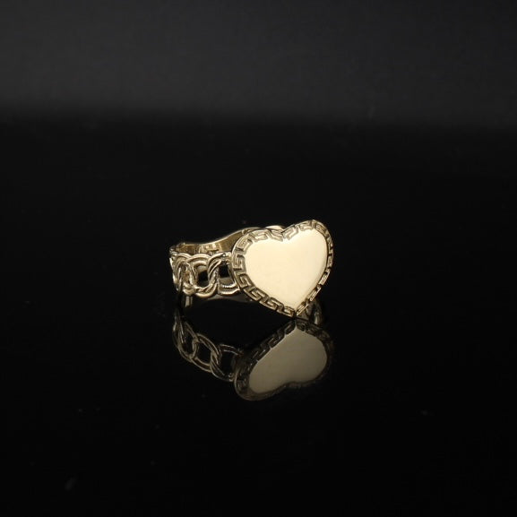 Anillo Corazón Chino de Oro de 10K auténtico
