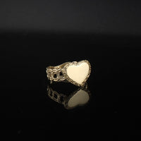 Anillo Corazón Chino de Oro de 10K auténtico