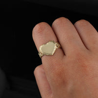 Anillo Corazón Chino de Oro de 10K auténtico