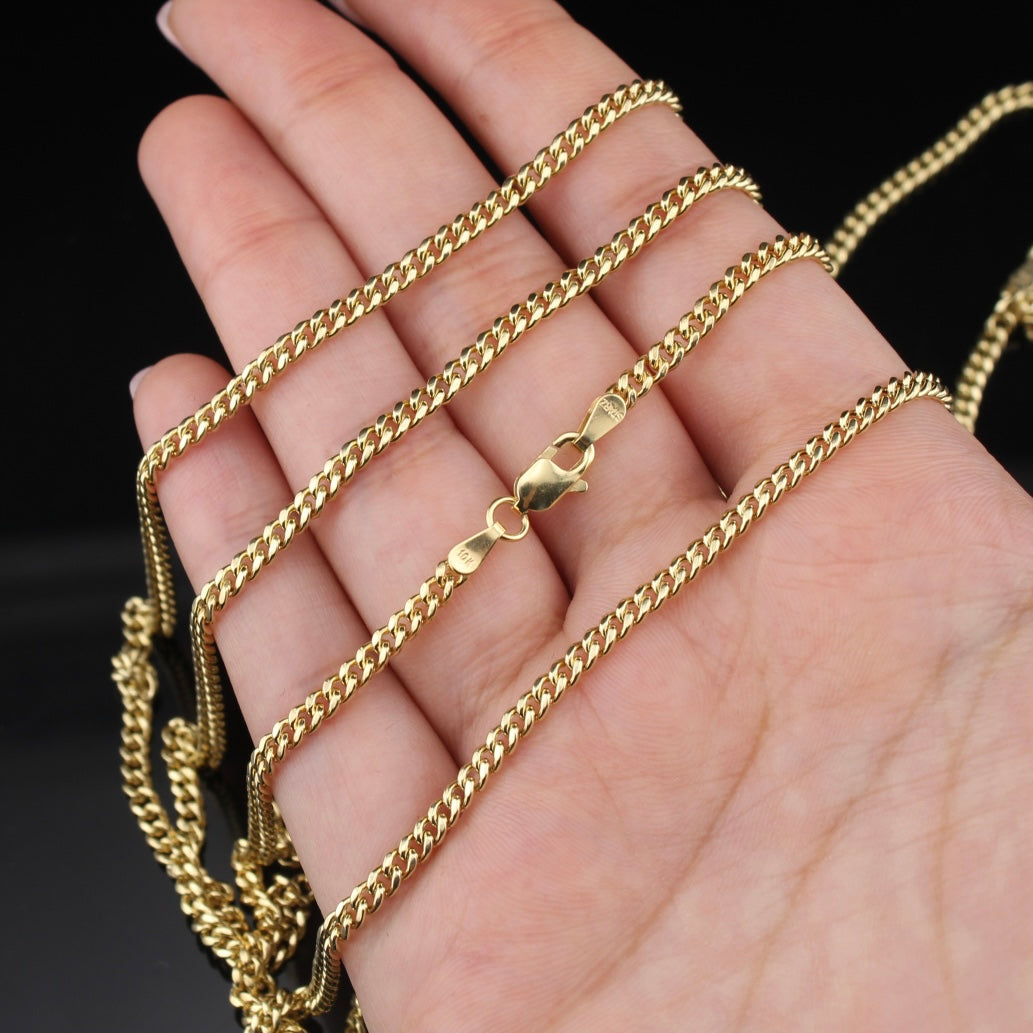 Real 10K Gold 3mm Cuban Chain
