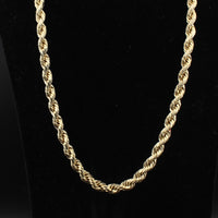 Cadena de oro macizo de 10K de 8mm estilo cuerda