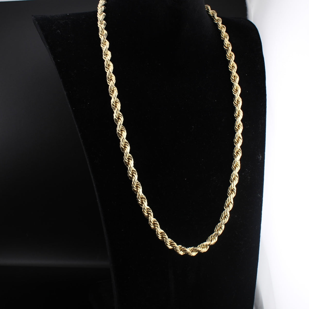 Cadena de oro macizo de 10K de 8mm estilo cuerda