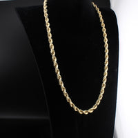 Cadena de oro macizo de 10K de 8mm estilo cuerda