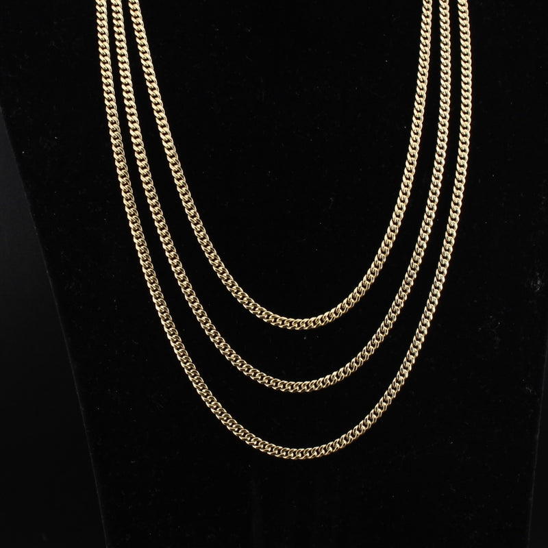 Cadena cubana de oro de 10K real de 4mm