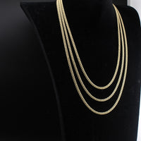 Cadena cubana de oro de 10K real de 4mm