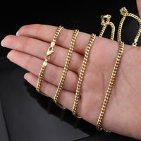 Cadena cubana de oro de 10K real de 4mm