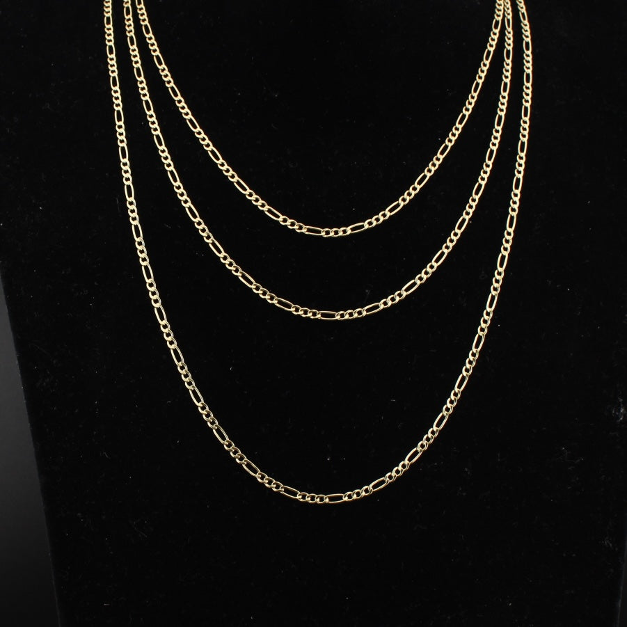 Real 10K Gold 2.5mm Figaro Chain