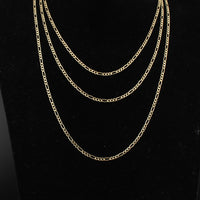 Real 10K Gold 2.5mm Figaro Chain